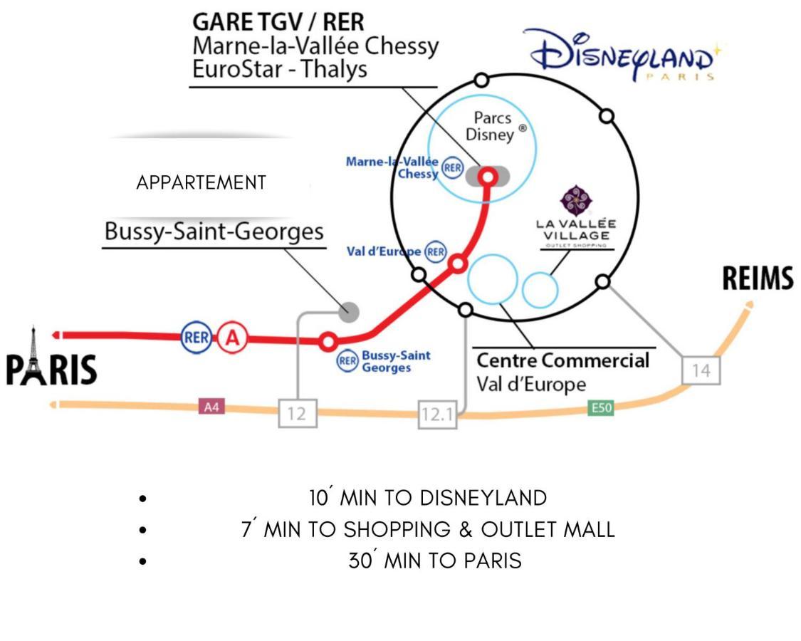 Top Location Apartment 10 Min Disneyland Bussy-Saint-Georges Exterior foto